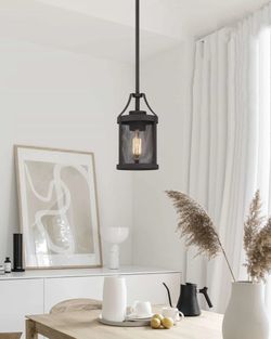 Light Single Cylinder Modern Pendant Light- Black