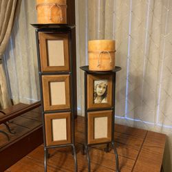 Picture Frame And Candle Holders Set 