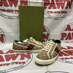 Pre-Owned Men’s Gucci Tennis 1977 Gucci GG Embroidered Shoes Size 12 11055561
