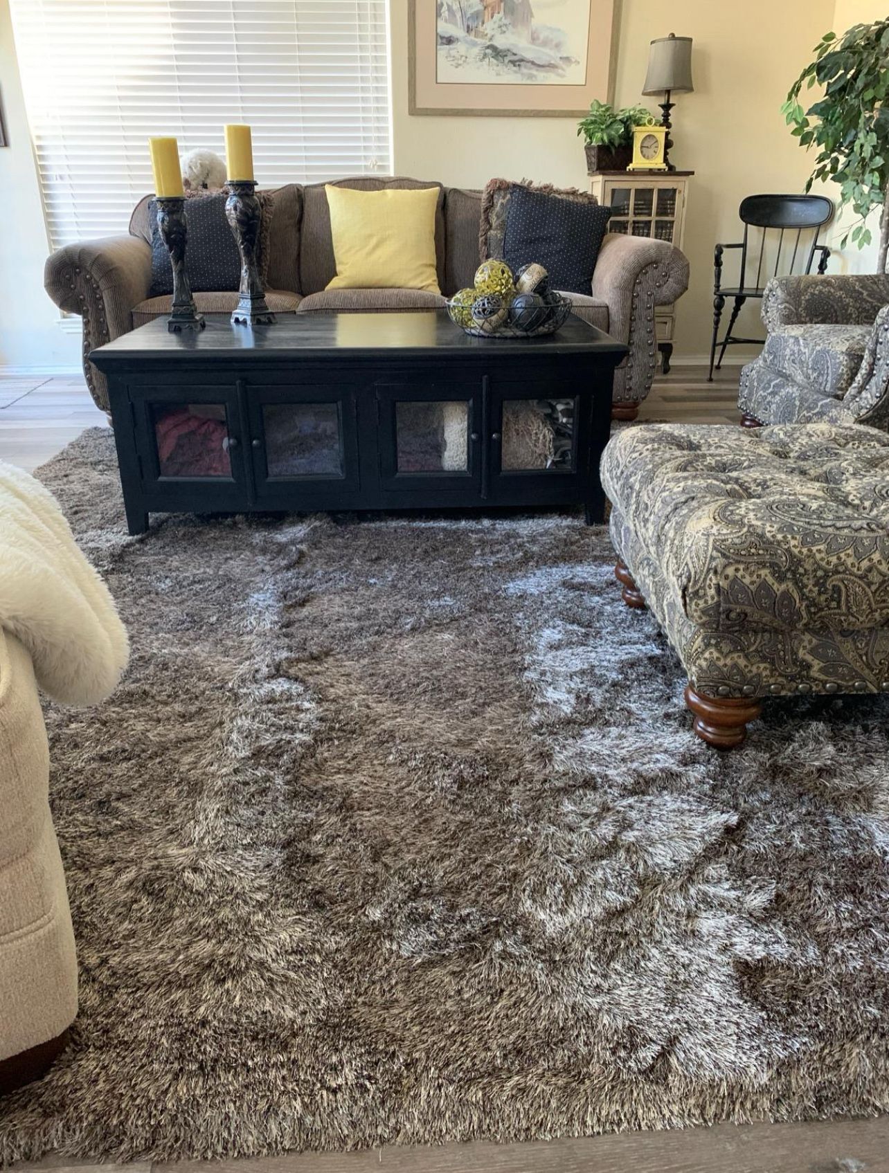 Safavieh Paris Shag Plush Pile Hand Tufted Silver Area Rug 8x10