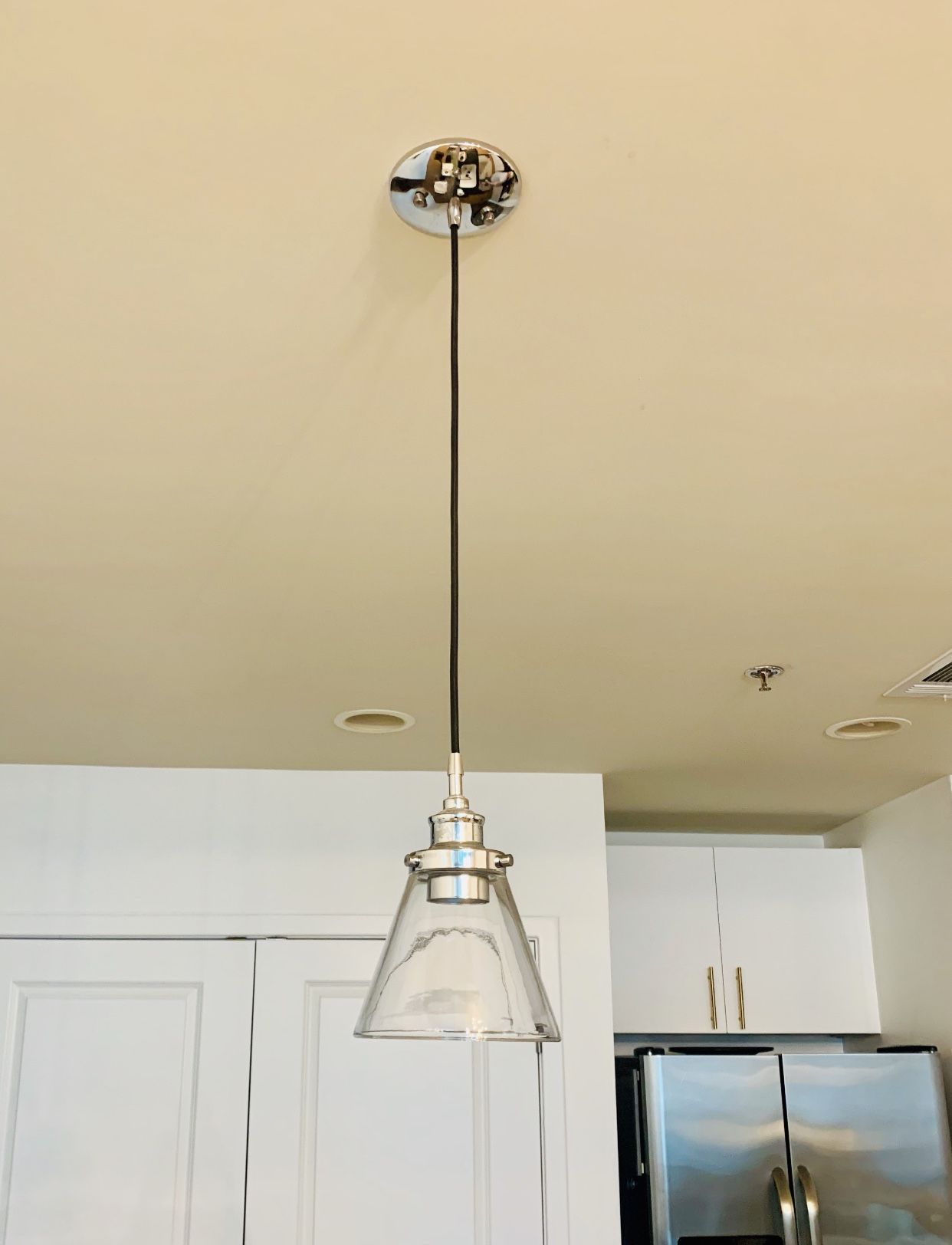 Modern Crome and Black Light Fixture