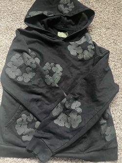 monochrome denim tear hoodie