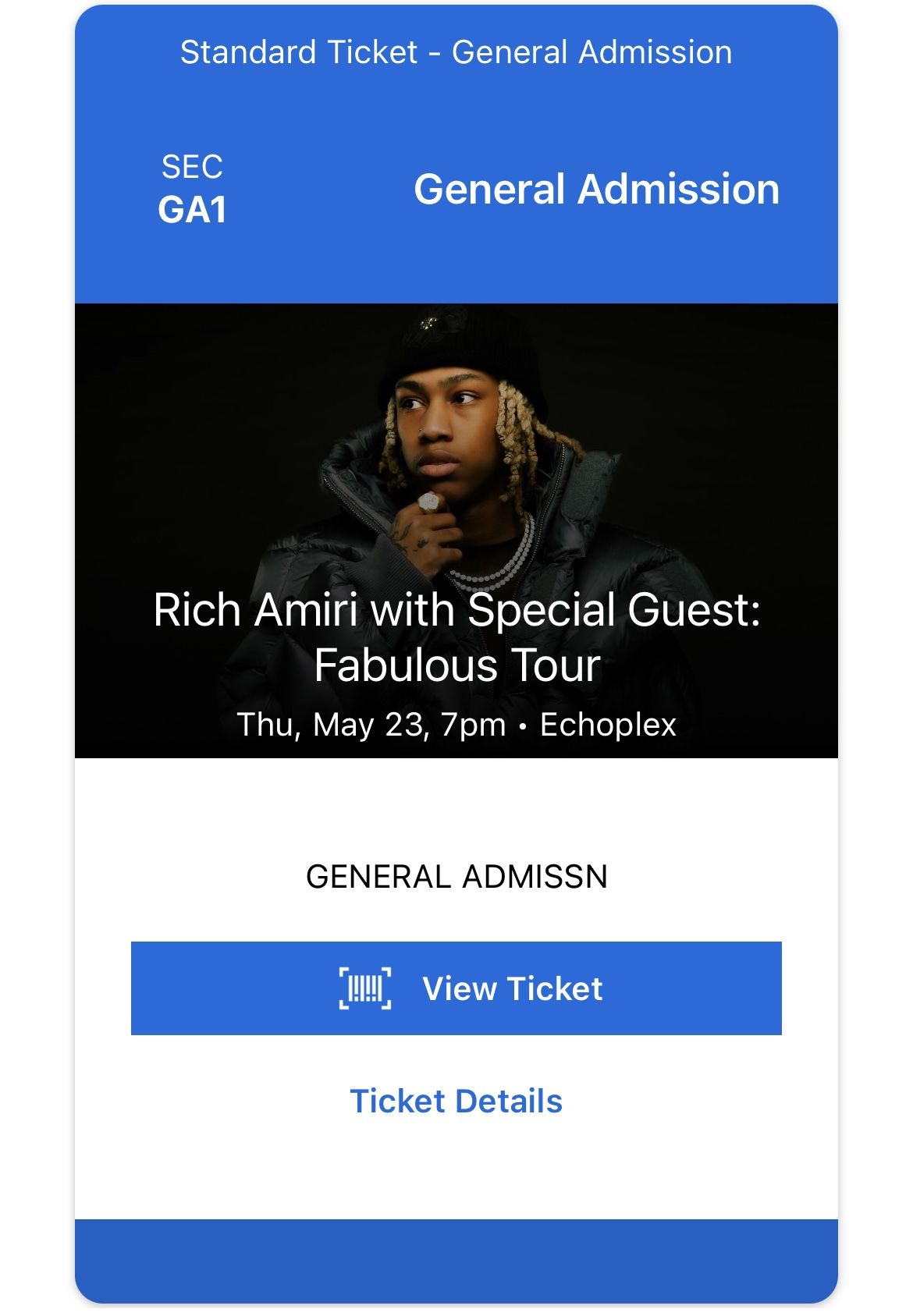 Rich Amiri LA Concert GA