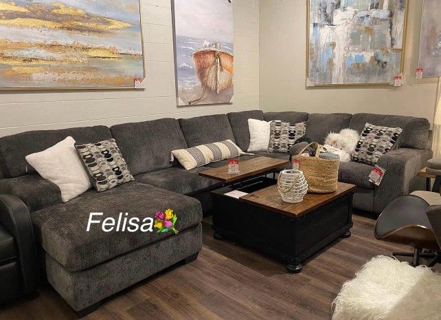 Ballinasloe 3 Piece Sectional With Chaise 🌷 $49 Down Payment ✨ Brand New 