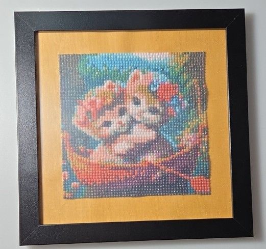 Charming Cat Couple Framed Art - Black Frame