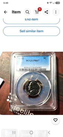 1962 Jefferson Nickel PCGS PR67 Graded Coin