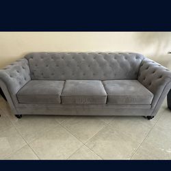 Velvet sofa and armchair set ( like new  in excellent condition )