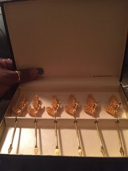 Vintage 24K Gold Plated Hors'd'Oeurves forks