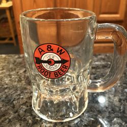 Vintage A & W Rootbeer Glass Mug.  Size 4 1/2 inches Tall .  Trademark USA.  Preowned Excellent Condition 