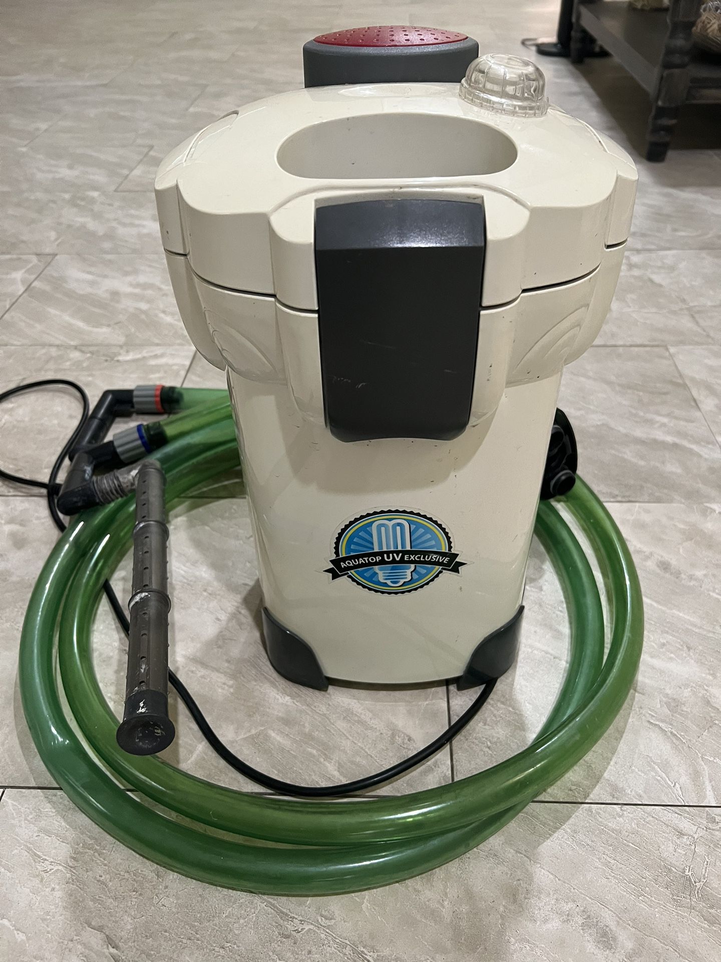 Used Aquarium Canister Filter And Heater/Aquatop CF400-UV & EHEIM Heater