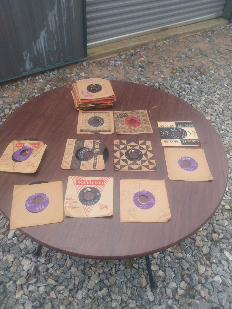 Old 45 Records In Collection Type