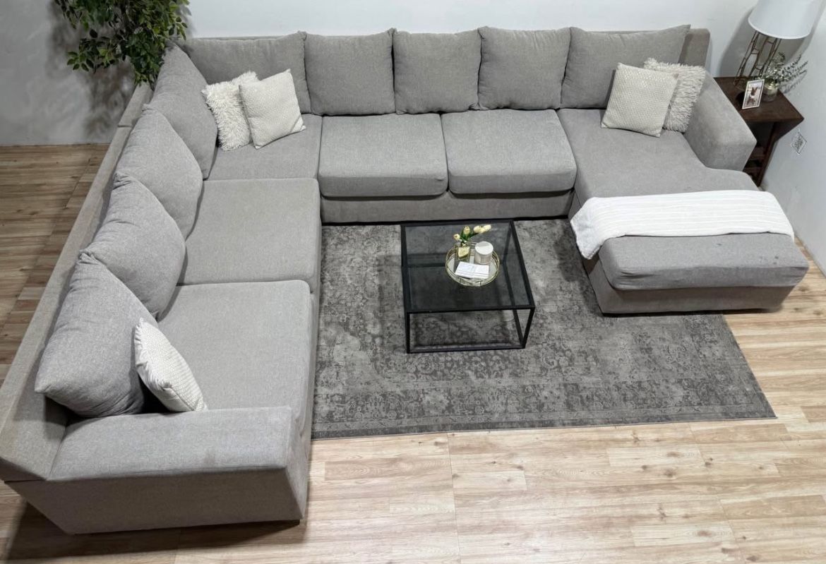 Huge Grey Sectional Couch - Delivery available