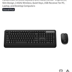 Packard Bell Wireless Keyboard and Mouse Combo PBKM1210BK - Slim Design, Quiet Keys, Black