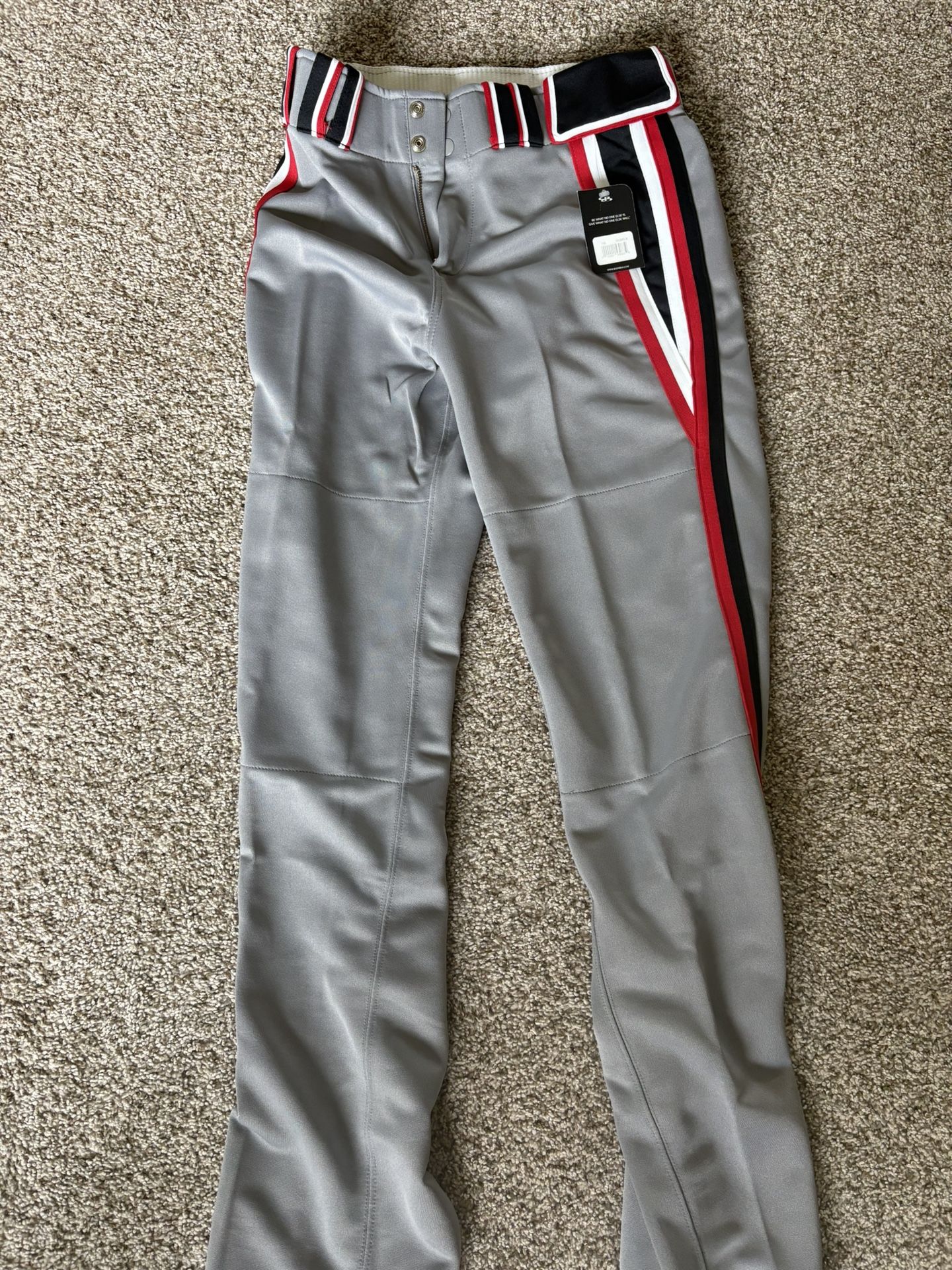 New Boombah C-Series Men's Venom Baseball Pant Steel/Black/Red