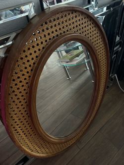 Rattan mirror