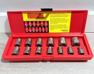 HANSON 13 PIECE BOLT Extractor Set with Storage Case