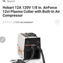 Hobart 12A 120v 1/8in AirForce 12ci Plasma Cutter With Built-in In Air Compressor