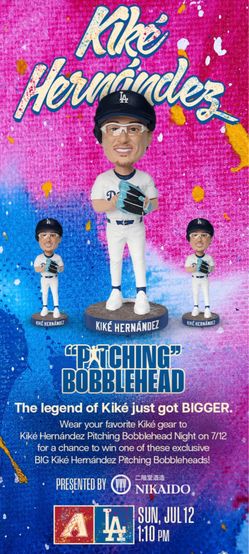 2 Tix for Sale Dodgers Kike Hernandez Bobblehead Day