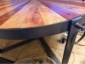 sunburst pattern wooden coffee table