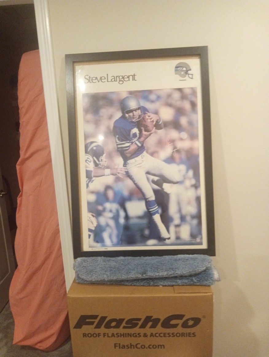 Vintage Seattle Seahawks Steve Largent Poster