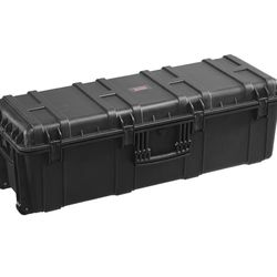 Weatherproof Hard Case, Heavy Duty Protective Dry Box Case with Pre-Cut Foam Retractable Pull Handles for Travel
