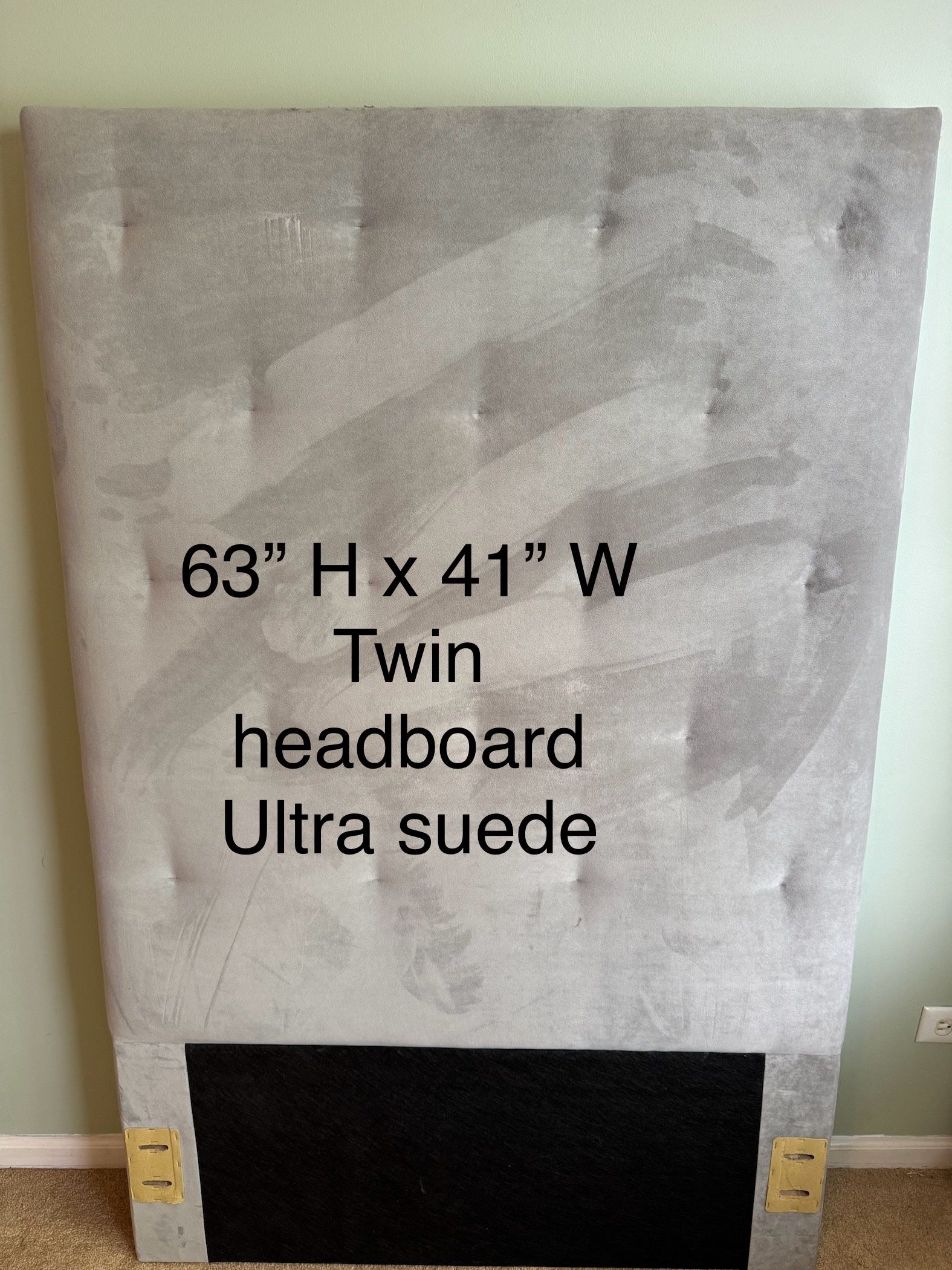 Twin Headboard Upholstered With Gray UltraSuede