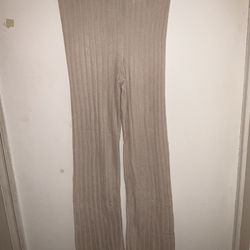 H&M Beige Ribbed Knitwear