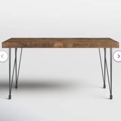 Wood and Metal Desk/Table