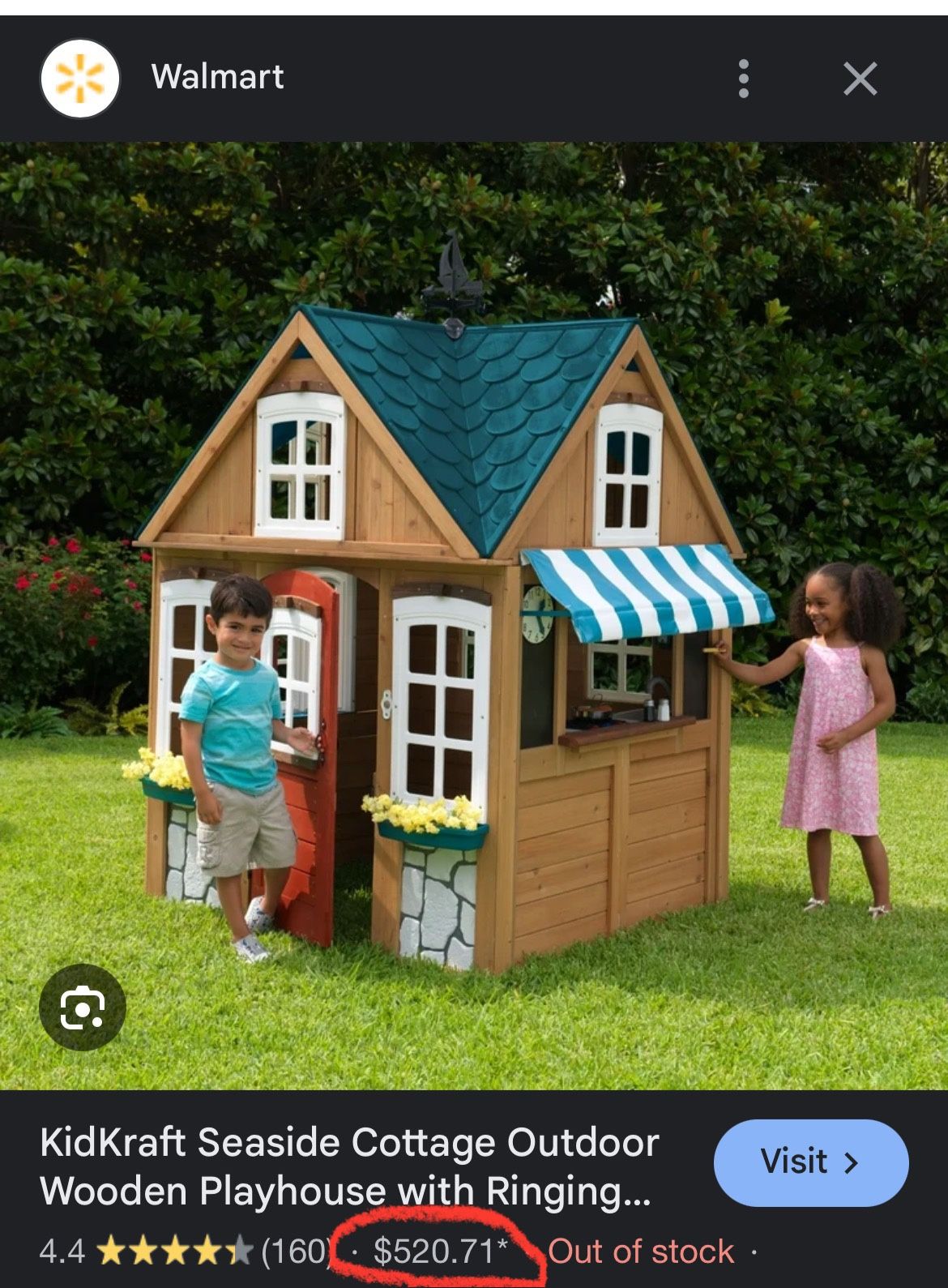 Outdoor Playhouse Playhouse Doorbell KidKraft Seaside Cottage