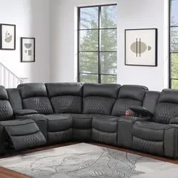 Brand new comfy power reclining gel leather sectional sofa