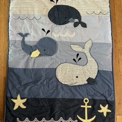 Blue Whale Baby Blanket Nautica Kids Machine Wash Ocean Sea Blanket