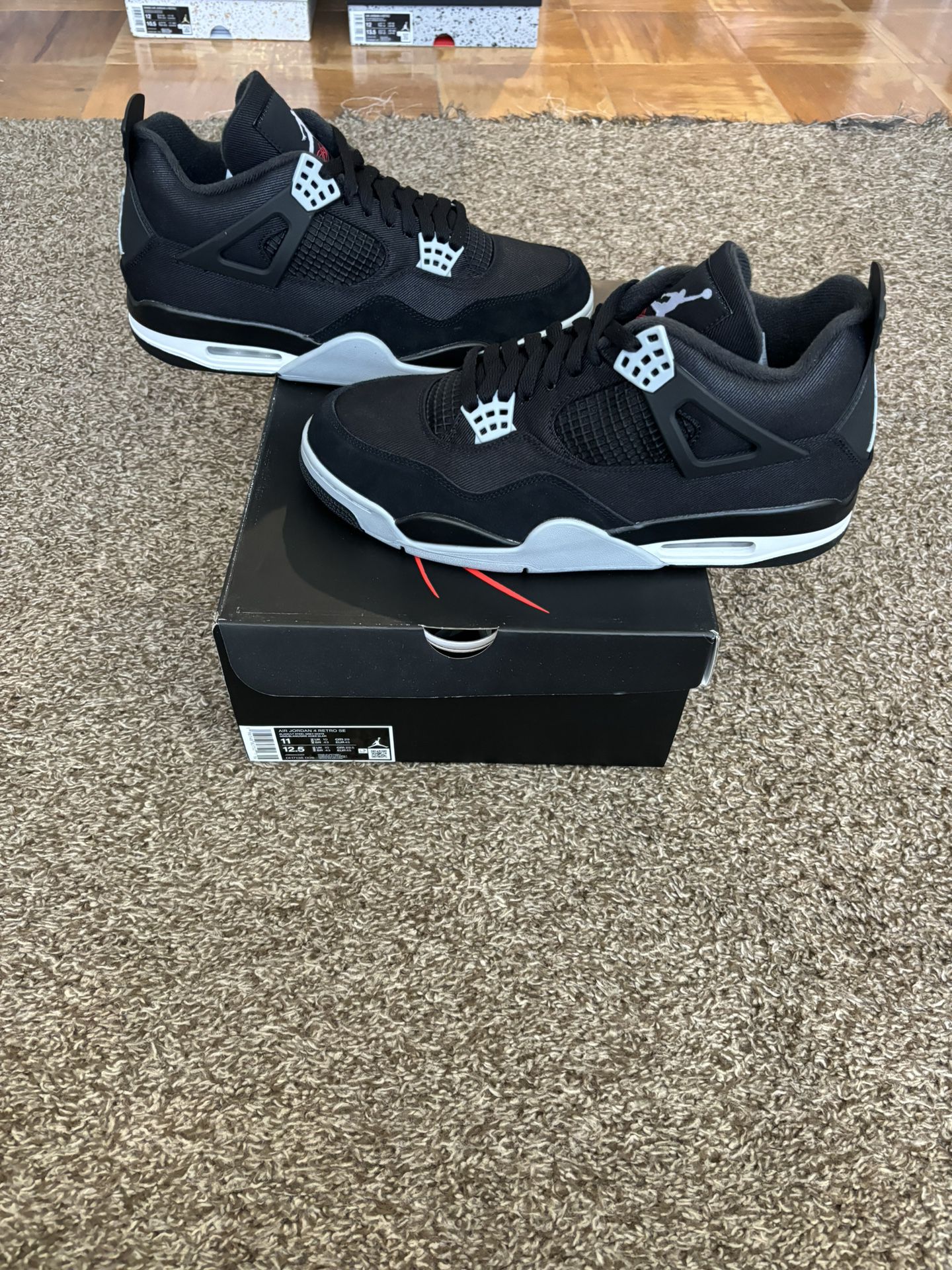 Air Jordan 4 Retro SE Black Canvas Size 11