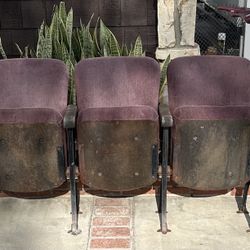 Old Antique Movie Theater Seats 