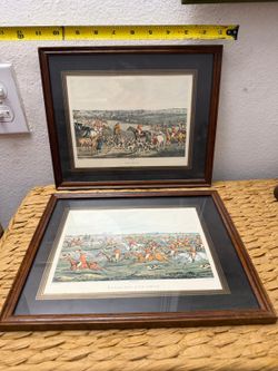 PAREJA DE CUADROS ANTIGUO DE MADERA Y PINTURA DE OLE