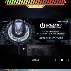 Ultra music festival general admission weekend Passes $750 each