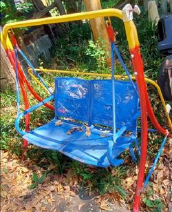 Kids Outdoor Double Seat Swing Set