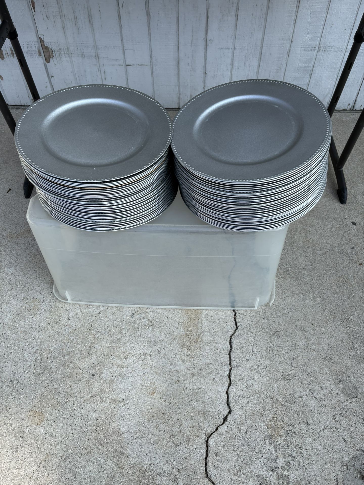 Silver Charger Plates, They Cost 1.50 At Dollar Tree