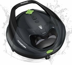Pool Robot Vacuum for Above & In-Ground Flat-Bottom Pools Only – Floating Buoy & Tether for Easy Retrieval – Triple Filtration for Daily Maintenance U