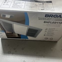 Broan-NuTone BHFLED110 PowerHeat Bathroom Exhaust Fan, Heater, and LED Light Combination, 110 CFM 