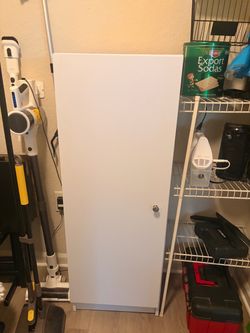 White Storage Cabinet with Door