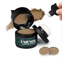 Farndu Hairline Powder Medium Brown 12g Root Touch Up 2 Refills Stain-Proof NEW
