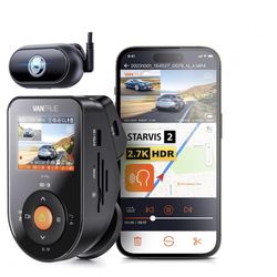 Vantrue S1 Pro DMS AI Dash Cam 2.7K Front 1080P Rear, 2 Channel Car Camera HDR Night Vision, WiFi GPS, App Voice Control, Parking Mode, Truck, SUV