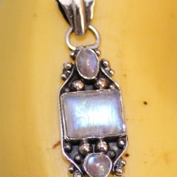Silver Pendant with Gemstones