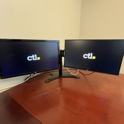 Dual monitors with mount - $50 