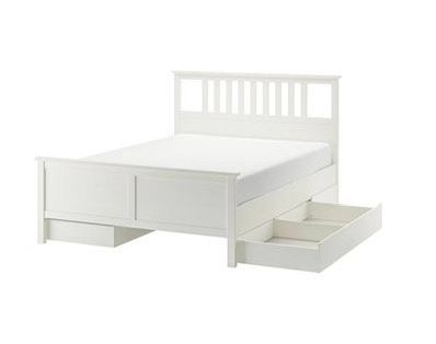 White Queen Size Bed Frame w/ Storage Drawers