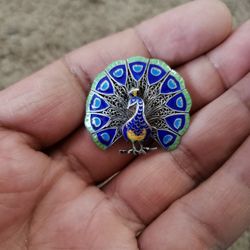 Enamel Silver Brooch