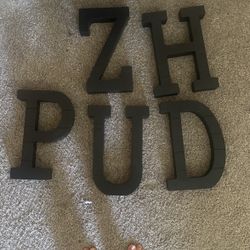 Wooden Letters Z H P U D 
