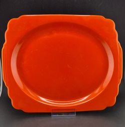 Vintage Fiesta Ware Pottery Riviera Original Red Orange Rectangular Platter