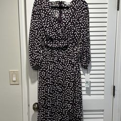 NWT Purple Belted Dress With Polka Dots (sz 8)