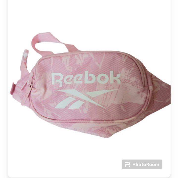 Reebok Womens Crossbody/waist Belt Fanny Pack Convertible Pink And White 